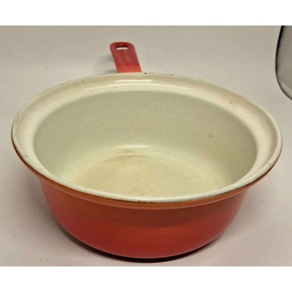 Descoware 89-A 18 M Belgium Flame Orange Cast Iron Saucepan NO LID